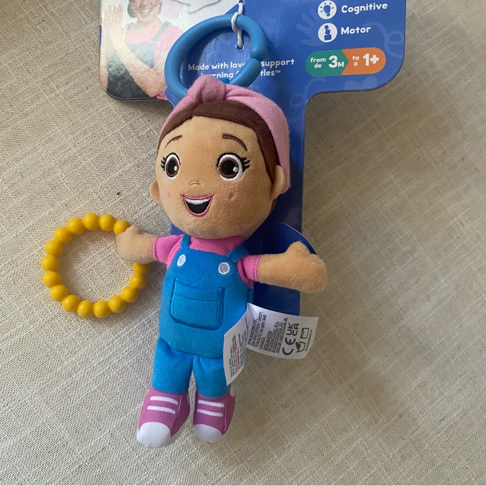 Ms. Rachel Sensory Take Along Toy Doll Plush Baby Rattle & Clip SHIPS TODAY New